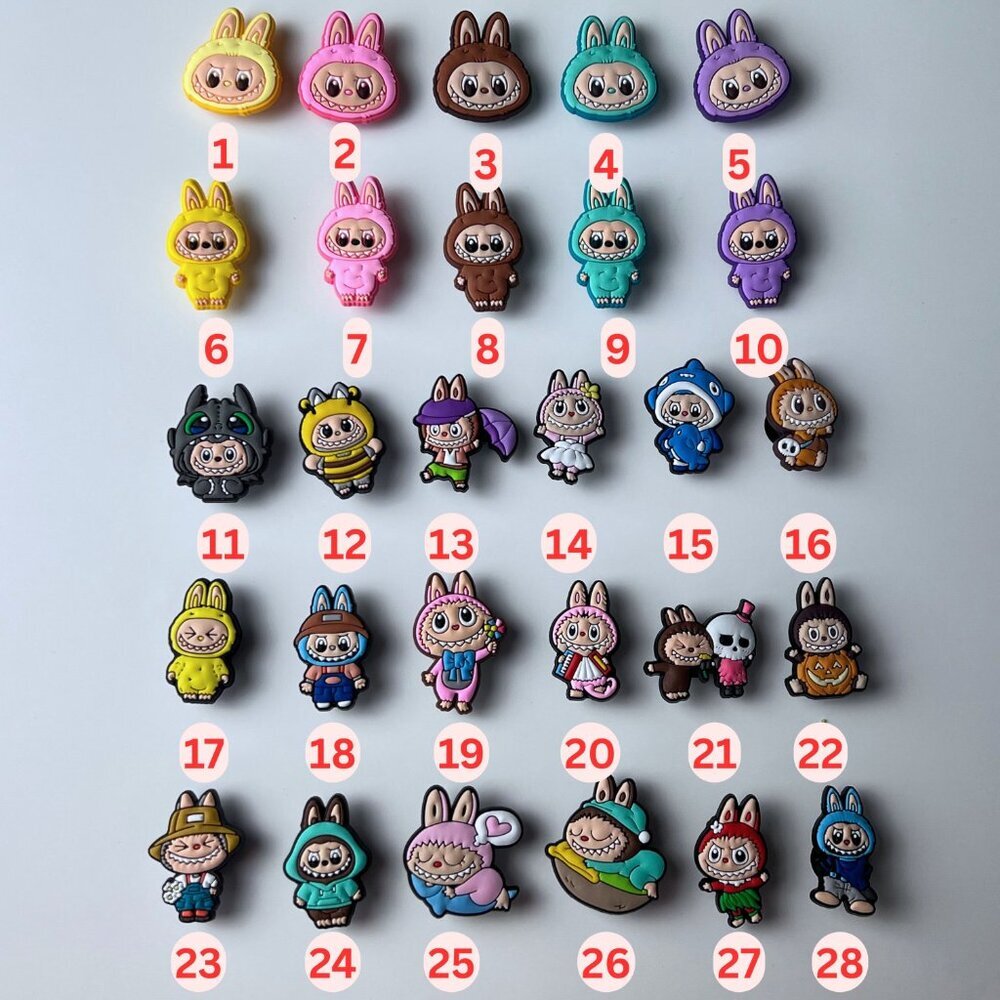 Labubu Crocs Charms - Cute Shoe Charm - PVC Charms - Labubu Crocs Charm Themed - Picture 2 of 4